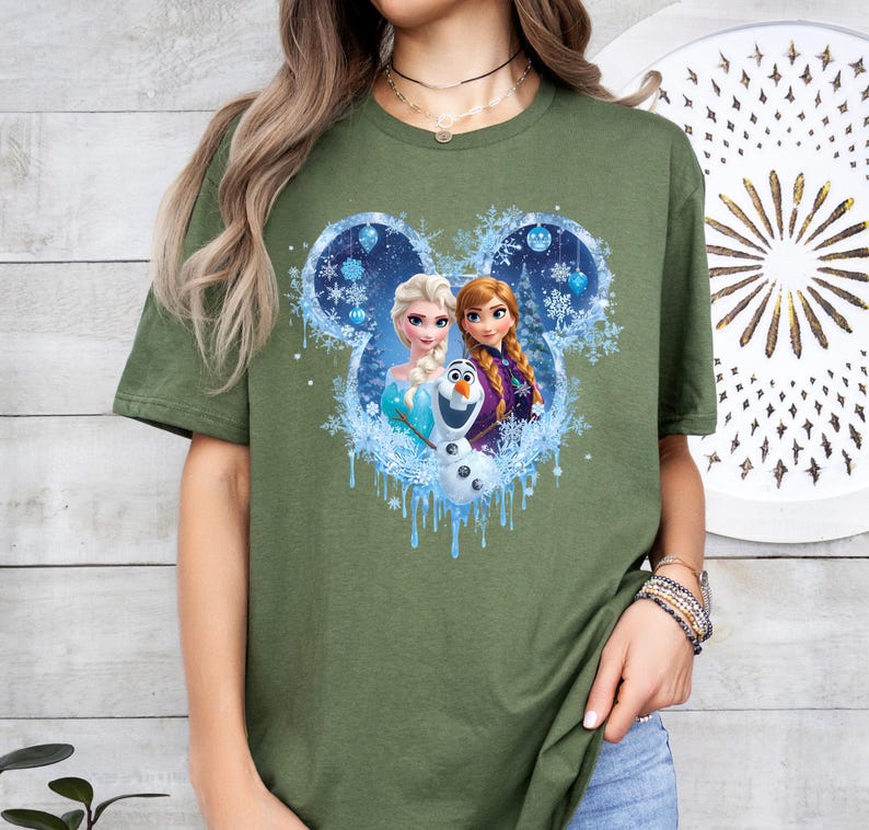 Personalized Princess Elsa, Anna and Olaf Winter Shirt product image 5