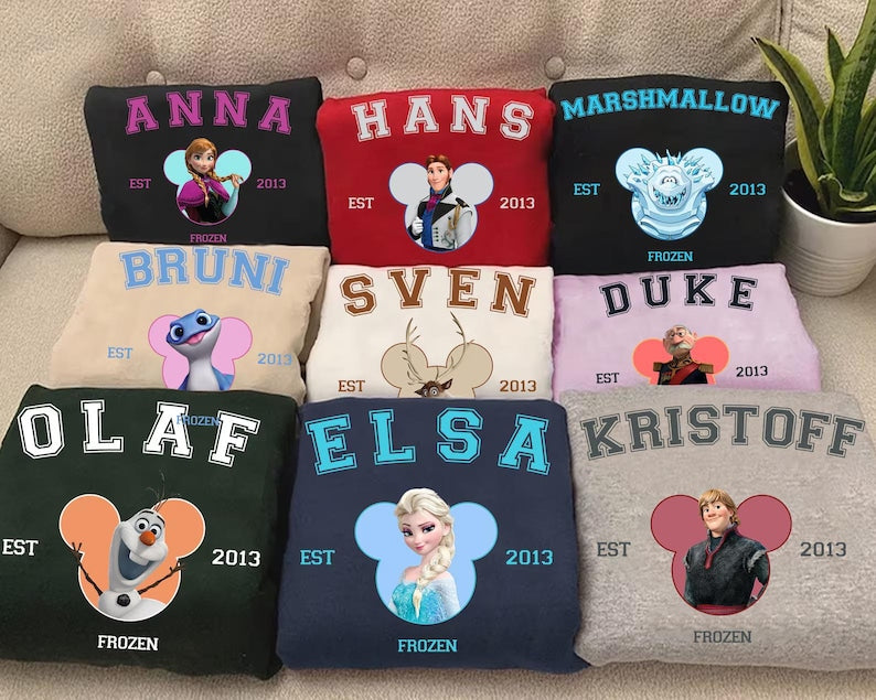 Disney Frozen Characters Shirt, Princess Elsa and Anna Shirt, Olaf Hans Sven Kristoff Oaken Shirt, Disneyland Trip Shirt, Frozen Gift Shirt
