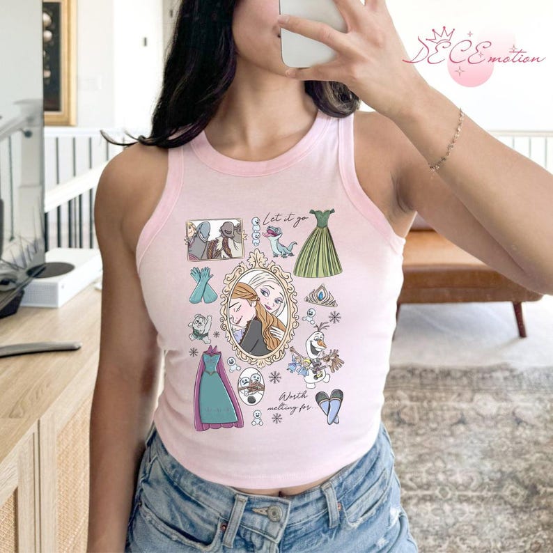 Coquette Bow Disney Frozen Baby Tee Crop Tank, Princess product image 3