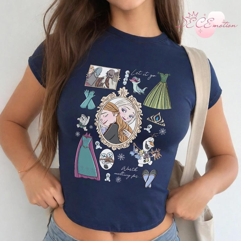 Coquette Bow Disney Frozen Baby Tee Crop Tank, Princess product image 4