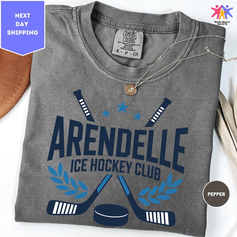 Comfort Colors Frozen Shirt, Arendelle Ice Hockey Family product image 1