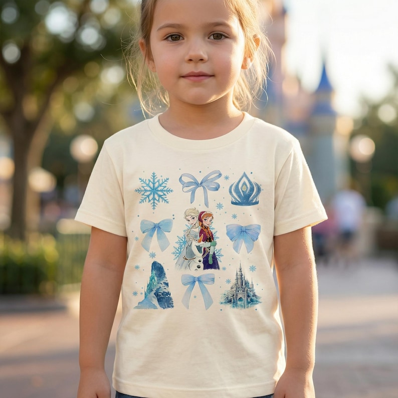 Disney Frozen Elsa Anna Shirt, Coquette Bow Snow Princess Tee, Retro Frozen Shirt, Olaf Elsa Anna Graphic Tee, Disneyland Family Trip Outfit