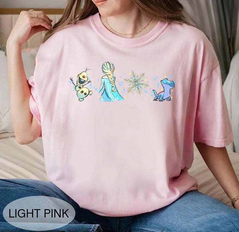 Frozen Watercolor Characters Shirt, Elsa Olaf Bruni product image 2