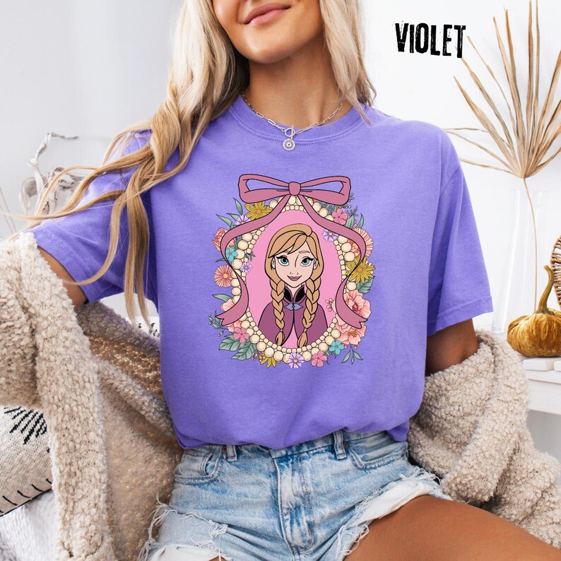 Comfort Colors® Disney Princess Shirt, Anna Frozen Floral product image 7