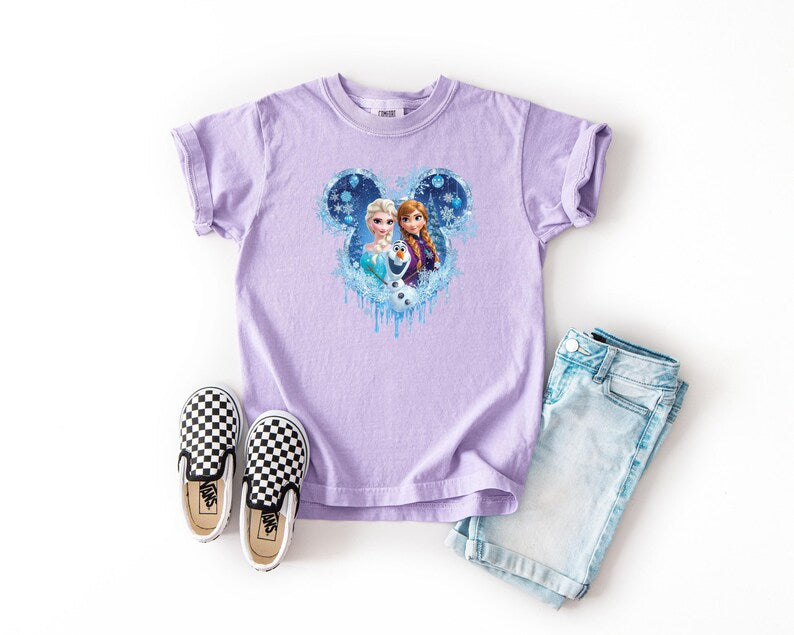 Comfort Colors Elsa Anna Olaf Tee, Disney Frozen T-shirt product image 11