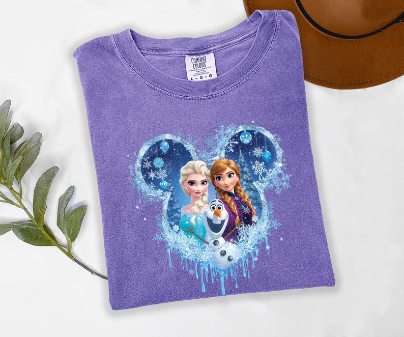 Comfort Colors Elsa Anna Olaf Tee, Disney Frozen T-shirt product image 10