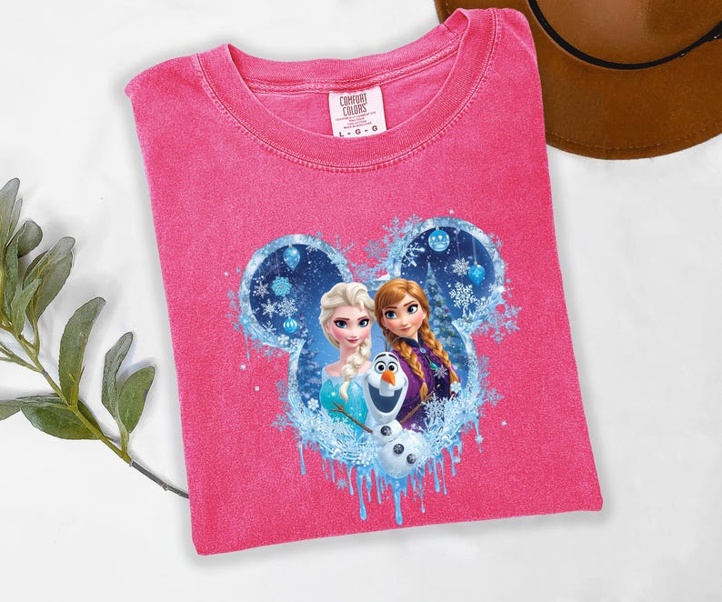 Comfort Colors Elsa Anna Olaf Tee, Disney Frozen T-shirt product image 9