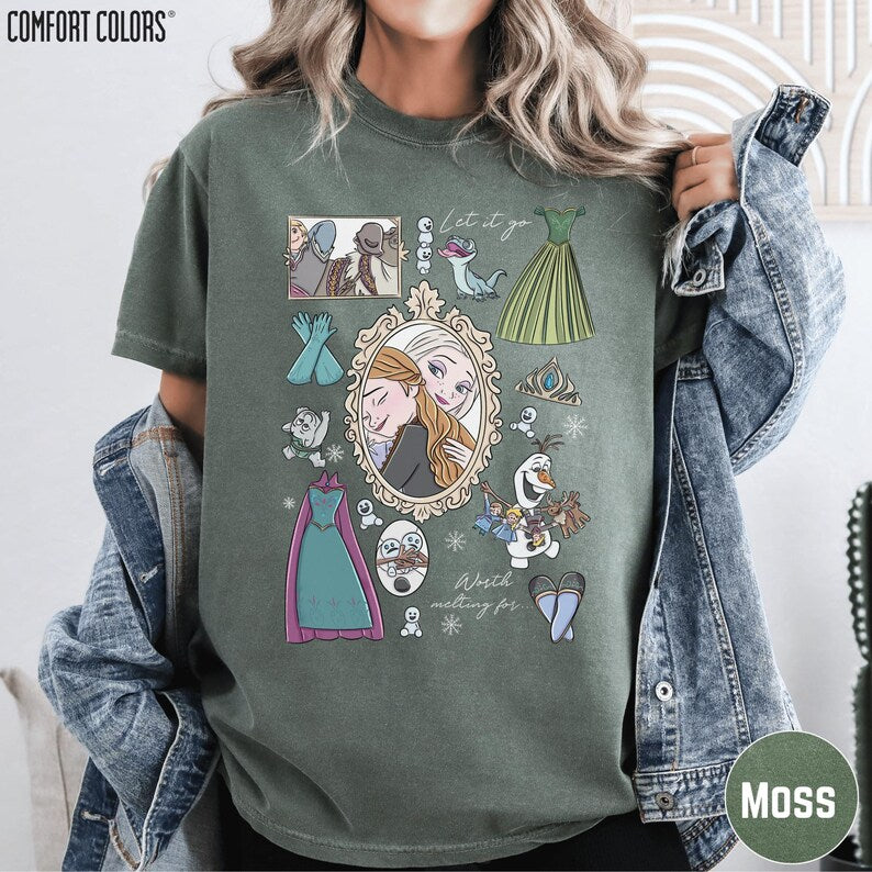 Magical Frozen Princess Comfort Colors Shirt, Elsa Anna Toddler Birthday Girl 2026 Girls Trip Tee