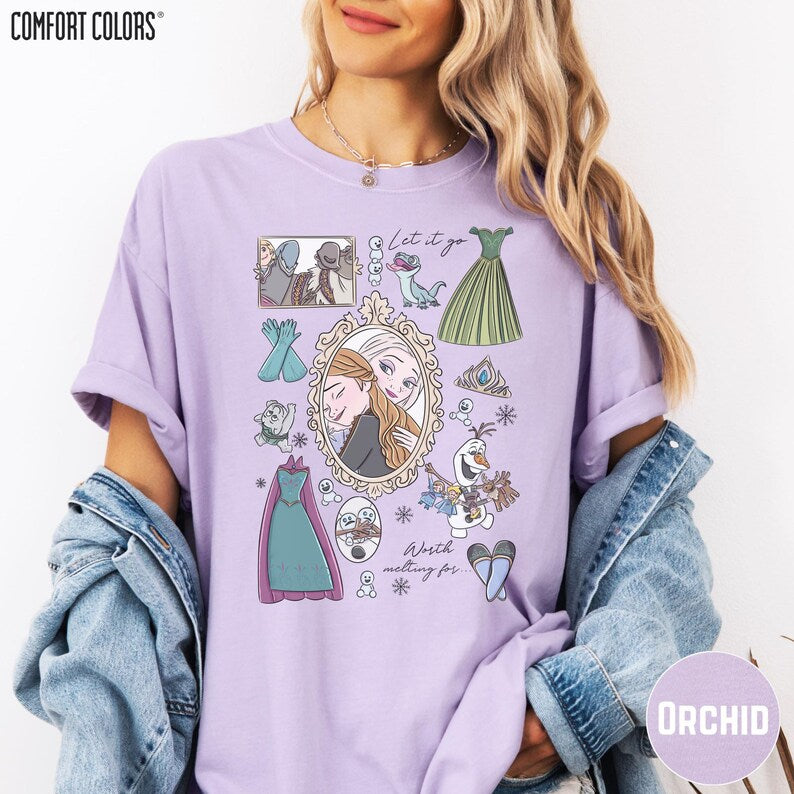 Magical Frozen Princess Comfort Colors Shirt, Elsa Anna Toddler Birthday Girl 2026 Girls Trip Tee