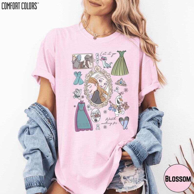 Magical Frozen Princess Comfort Colors Shirt, Elsa Anna Toddler Birthday Girl 2026 Girls Trip Tee