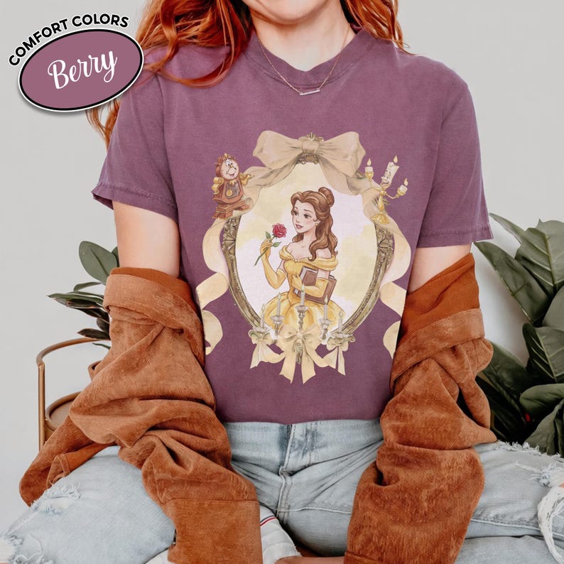 Disney Princess Shirt Watercolor Bow Frame Portrait Tee product image 8