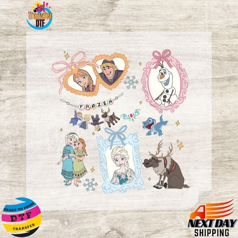 Princess Elsa And Anna DTF Transfer, Elsa Anna Olaf Transfer, Disney Princess DTF, Cute Disney DTF, Disneyland Family Trip Dtf,Girl Trip Dtf