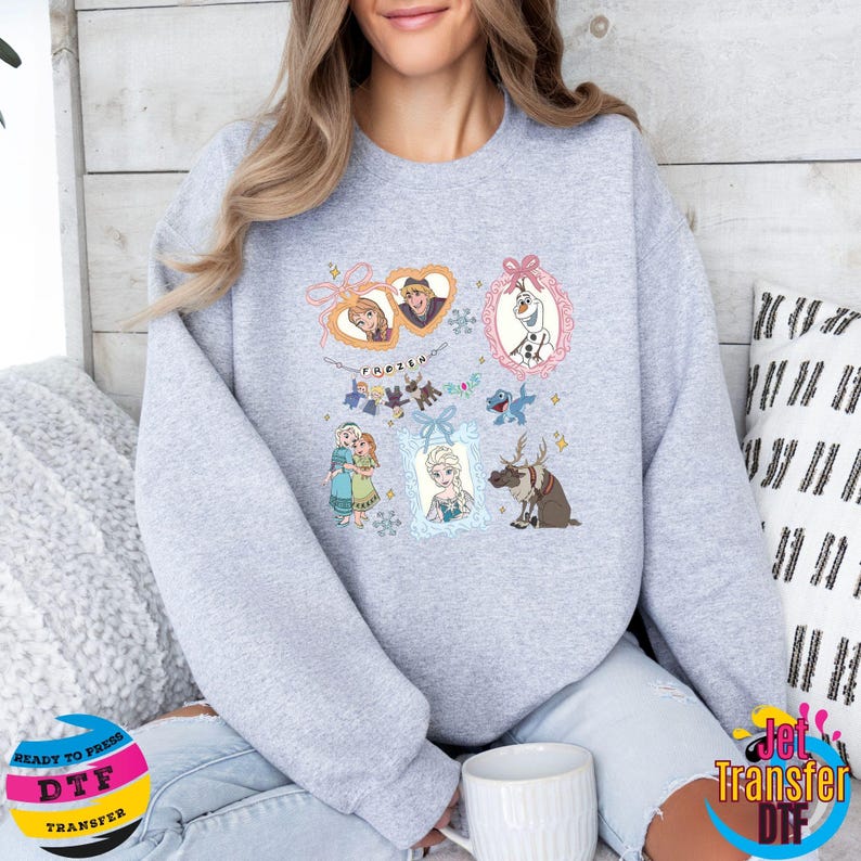 Princess Elsa And Anna DTF Transfer, Elsa Anna Olaf Transfer, Disney Princess DTF, Cute Disney DTF, Disneyland Family Trip Dtf,Girl Trip Dtf