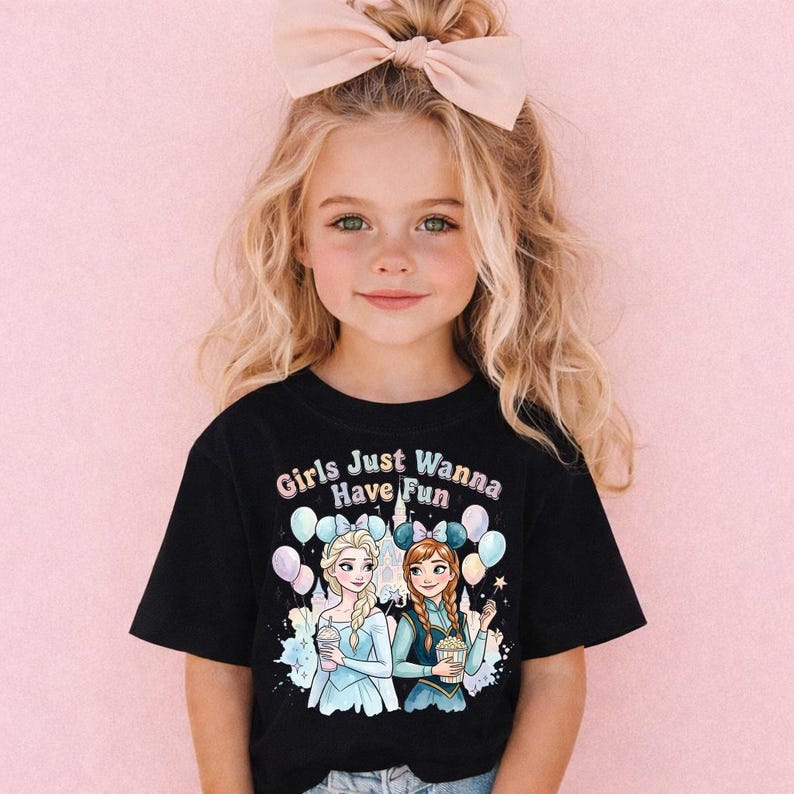 Girls Just Wanna Have Fun Disney Shirt, Elsa and Anna product image 2