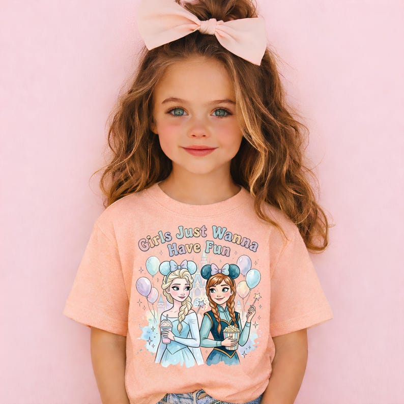 Girls Just Wanna Have Fun Disney Shirt, Elsa and Anna product image 3