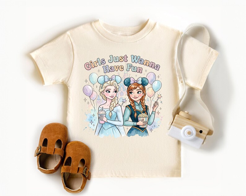 Girls Just Wanna Have Fun Disney Shirt, Elsa and Anna product image 5
