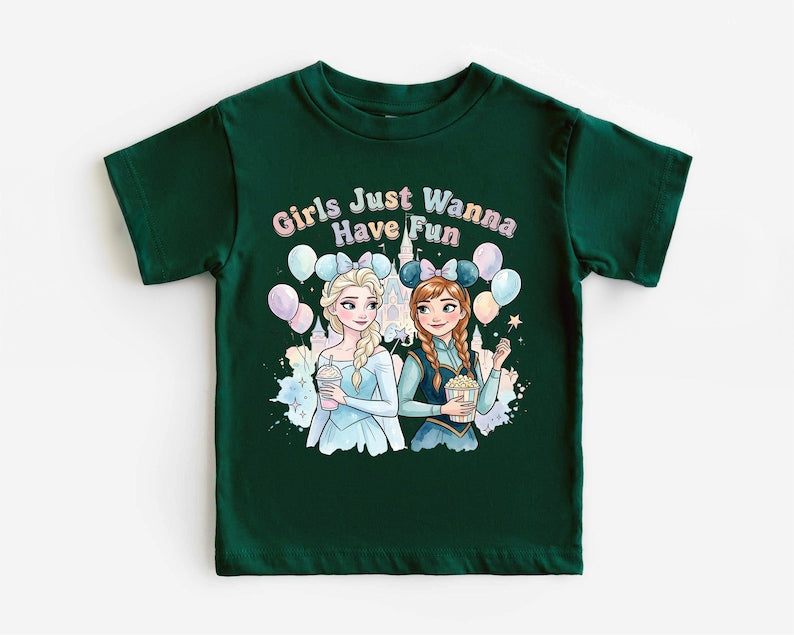 Girls Just Wanna Have Fun Disney Shirt, Elsa and Anna product image 10