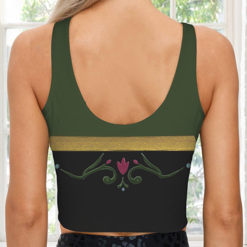 Scandinavian frozen Ice Princess Coronation Crop top | Womens Anna cosplay costume Tank Active park set | Nordic Queen rundisney Outfit