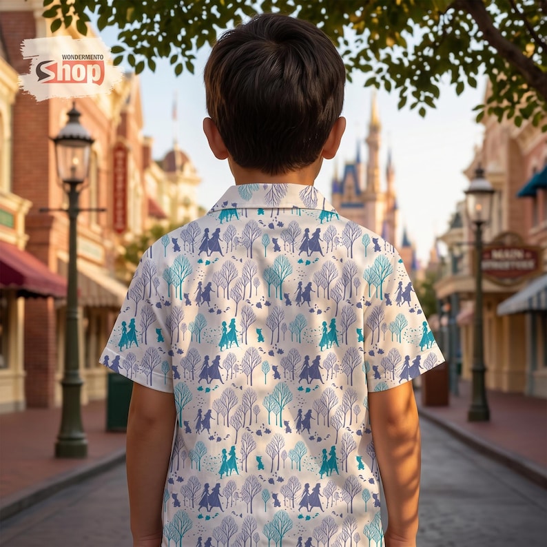 Frozen Kids Hawaiian Shirt, Elsa Anna Disney Vacation product image 2