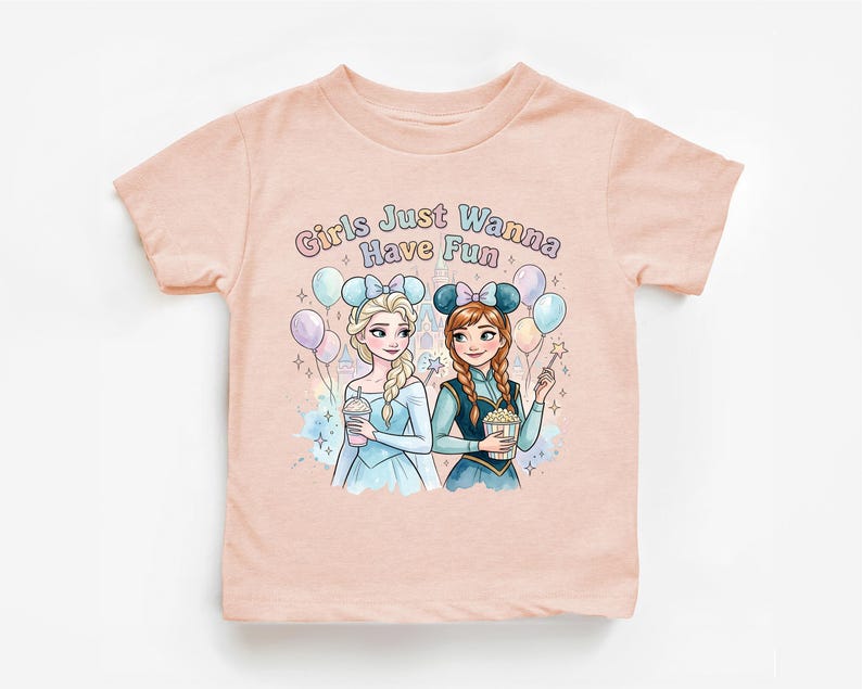 Girls Just Wanna Have Fun Disney Shirt, Elsa and Anna product image 6