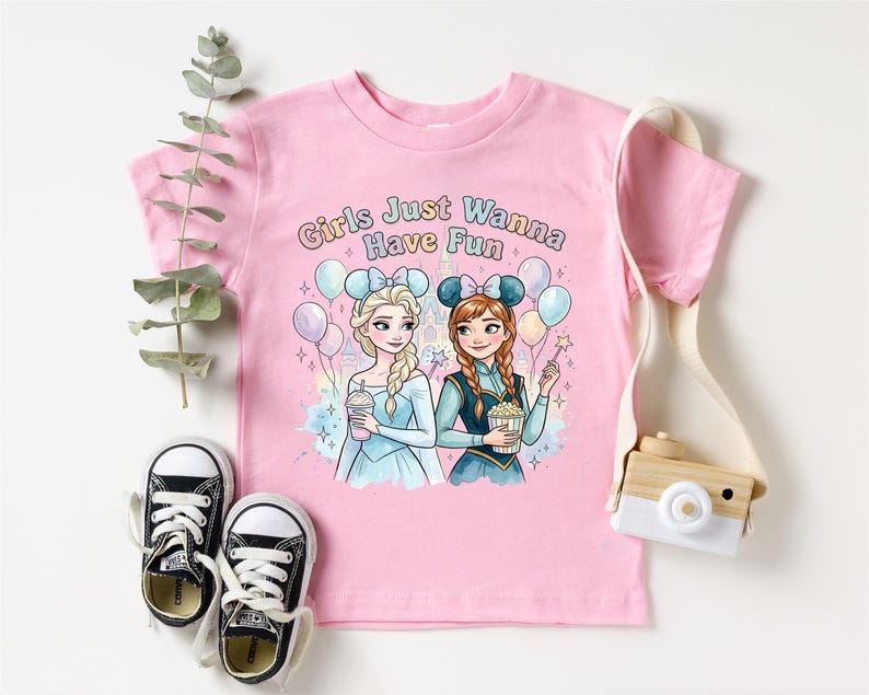 Girls Just Wanna Have Fun Disney Shirt, Elsa and Anna product image 7