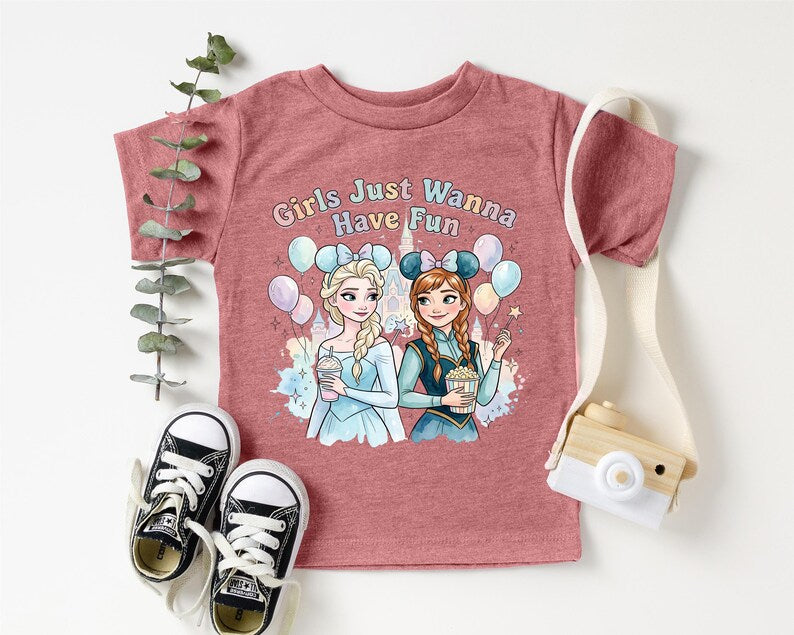 Girls Just Wanna Have Fun Disney Shirt, Elsa and Anna product image 8