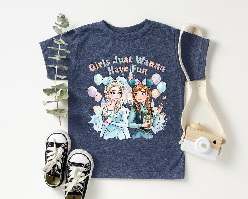 Girls Just Wanna Have Fun Disney Shirt, Elsa and Anna product image 12