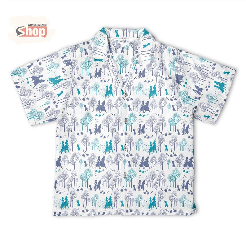 Frozen Kids Hawaiian Shirt, Elsa Anna Disney Vacation product image 9