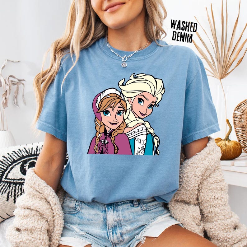 Comfort Colors® Anna And Elsa T-Shirt Frozen Sisters Tee product image 1