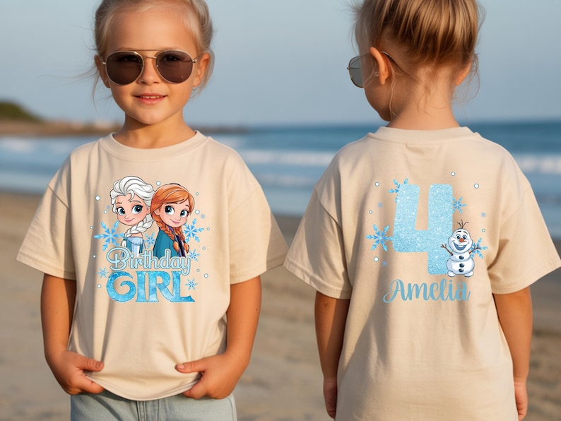 Custom Name Frozen Birthday Shirt, Elsa & Anna Girl Tee product image 9