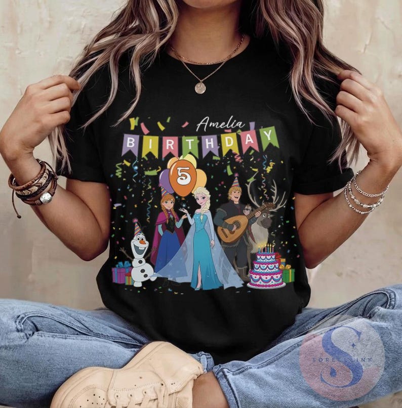 Custom Frozen Birthday Shirt, Personalized Name & Age Tee product image 6