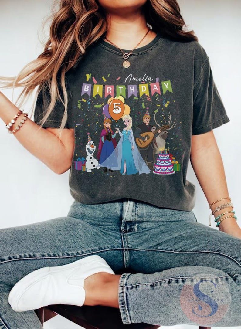 Custom Frozen Birthday Shirt, Personalized Name & Age Tee product image 2