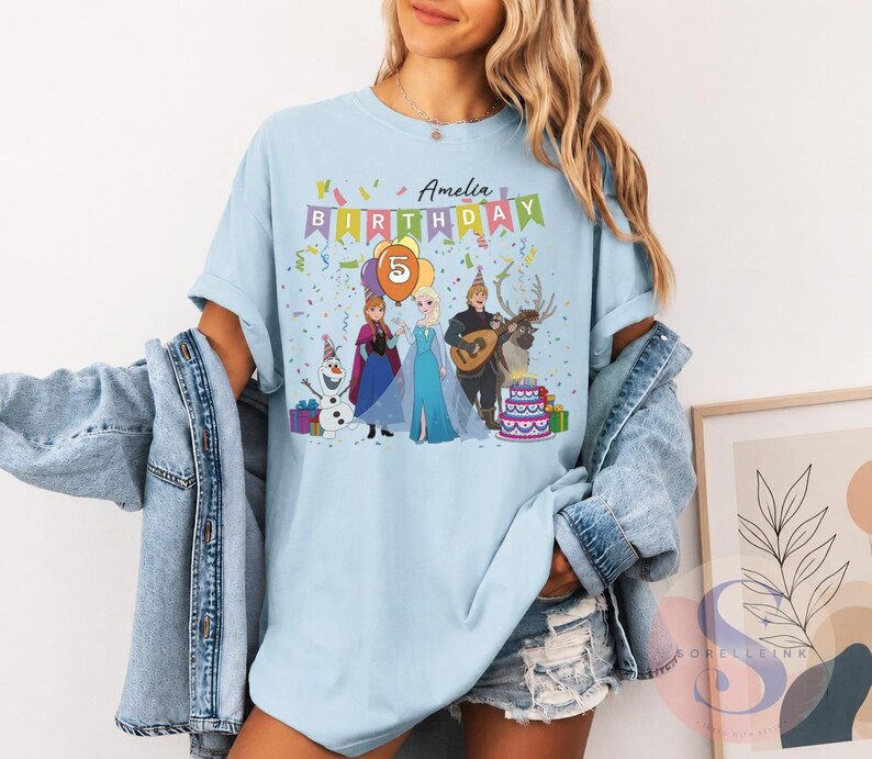 Custom Frozen Birthday Shirt, Personalized Name & Age Tee product image 3
