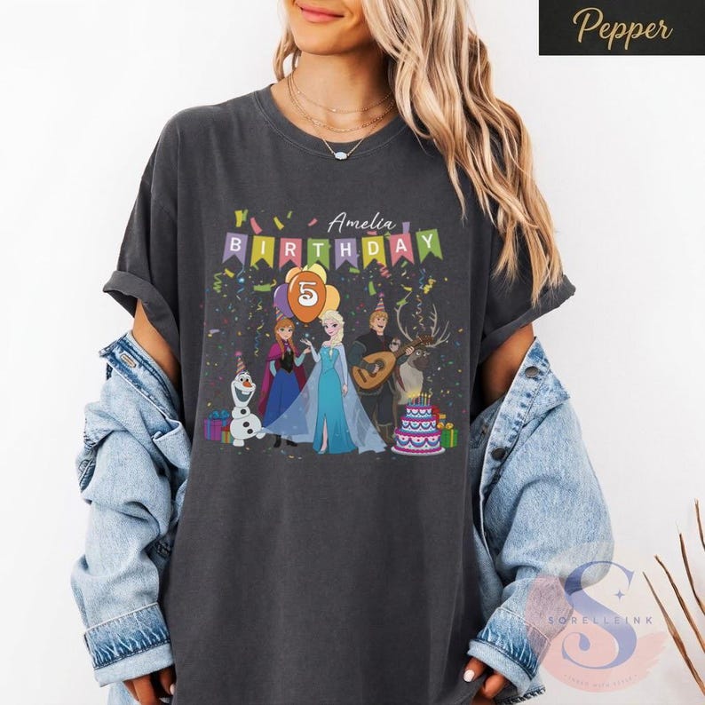 Custom Frozen Birthday Shirt, Personalized Name & Age Tee product image 4