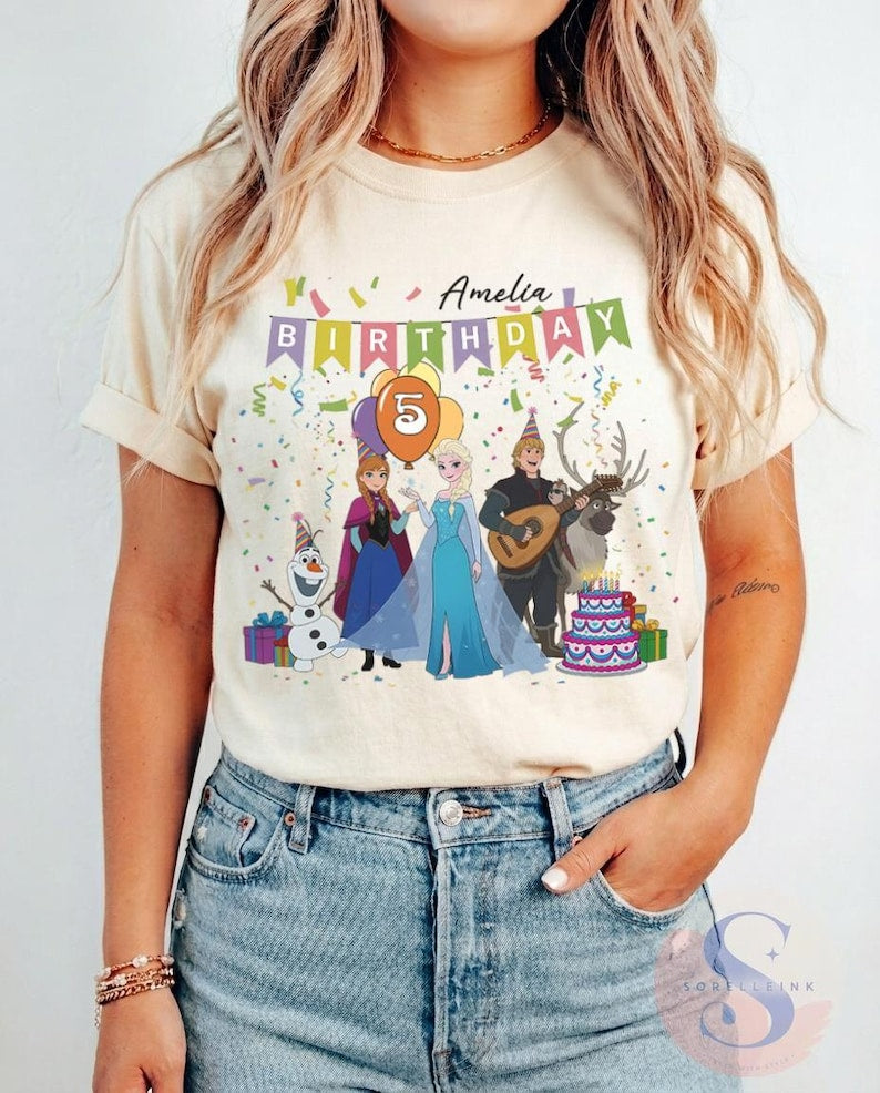Custom Frozen Birthday Shirt, Personalized Name & Age Tee product image 8