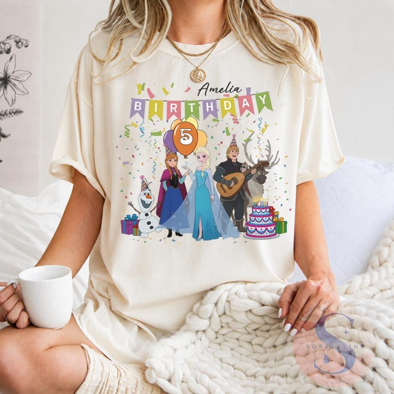 Custom Frozen Birthday Shirt, Personalized Name & Age Tee product image 5