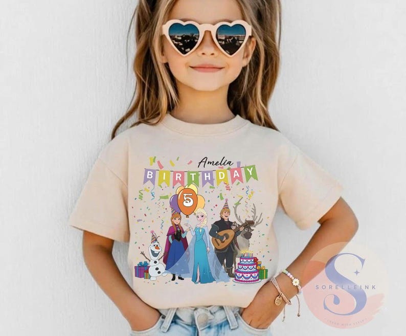 Custom Frozen Birthday Shirt, Personalized Name & Age Tee product image 1