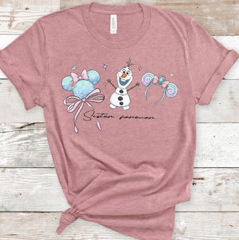 Elsa and Anna Theme Minnie Ears with Olaf Shirt/Frozen product image 8