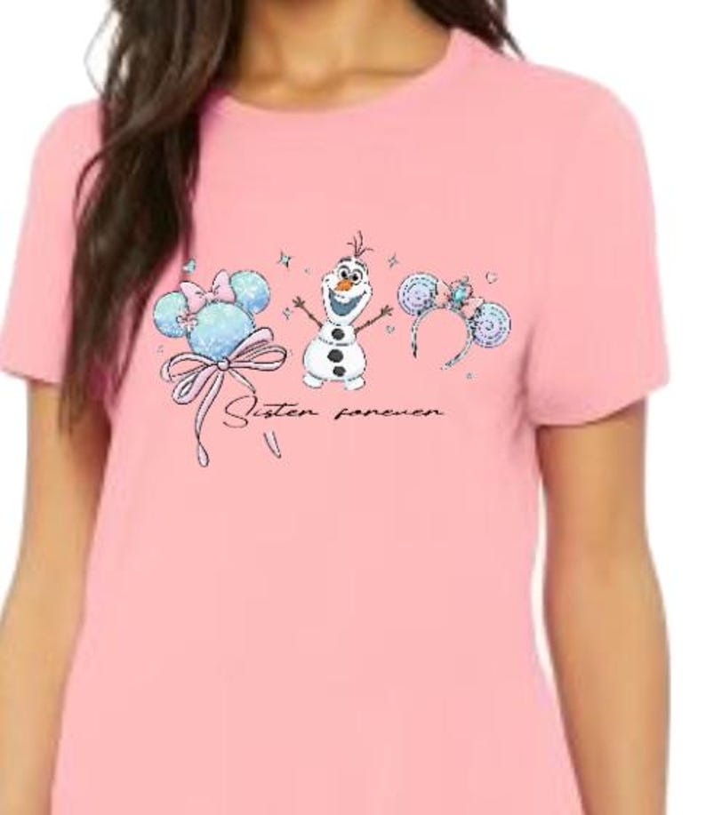Elsa and Anna Theme Minnie Ears with Olaf Shirt/Frozen product image 9