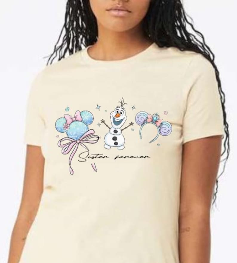 Elsa and Anna Theme Minnie Ears with Olaf Shirt/Frozen product image 4