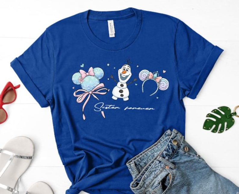 Elsa and Anna Theme Minnie Ears with Olaf Shirt/Frozen product image 6