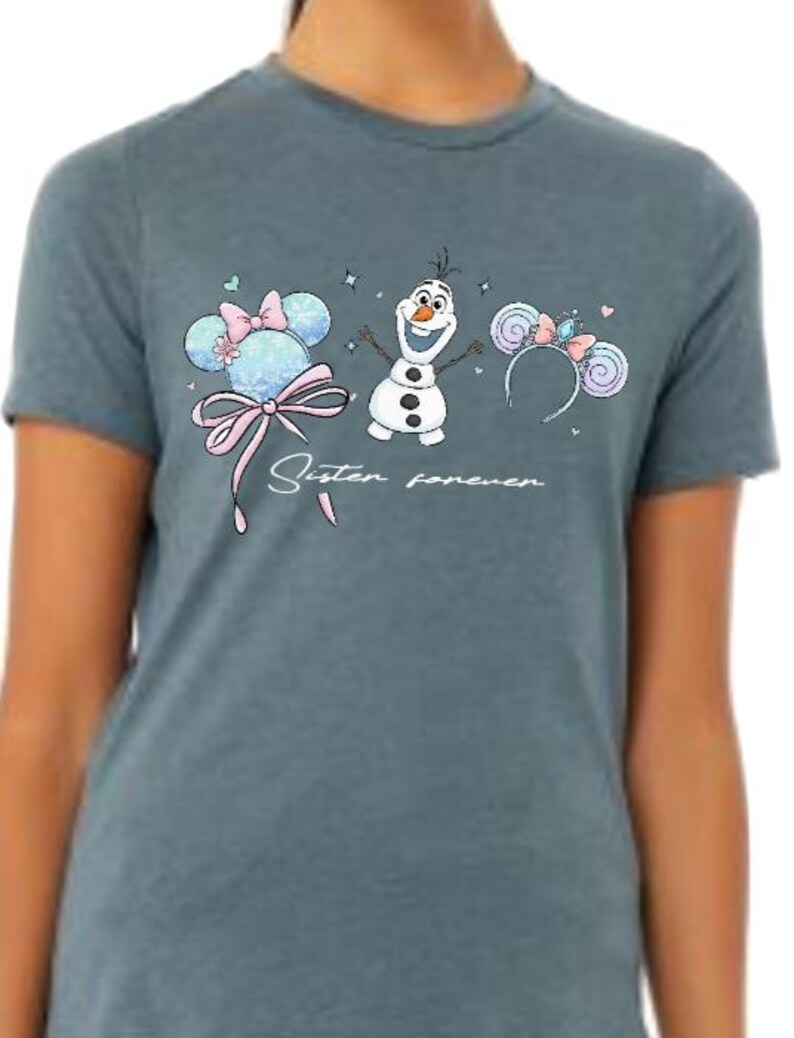 Elsa and Anna Theme Minnie Ears with Olaf Shirt/Frozen product image 10
