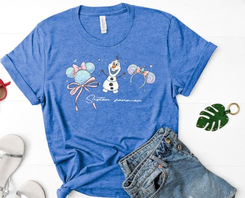 Elsa and Anna Theme Minnie Ears with Olaf Shirt/Frozen product image 2
