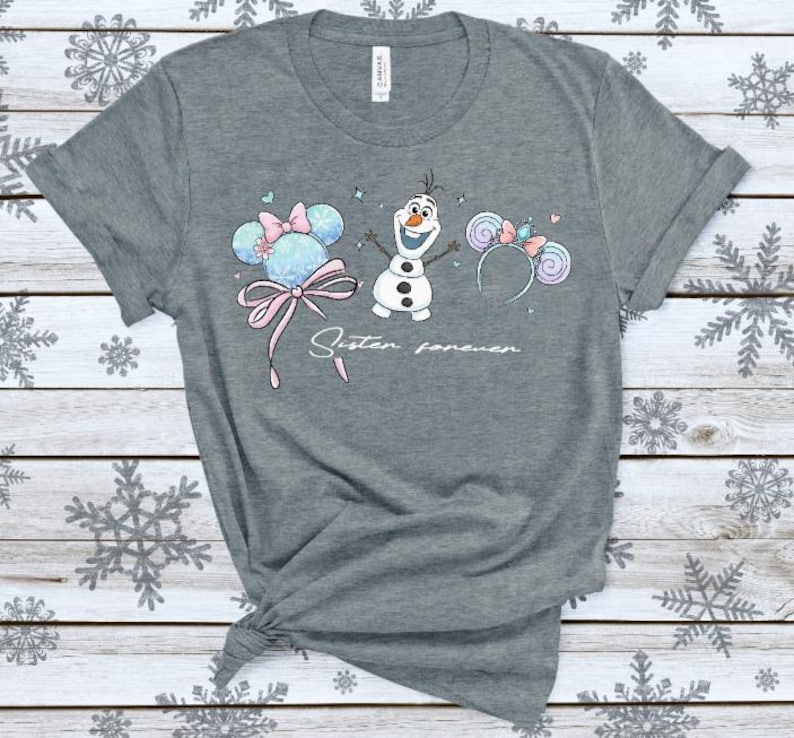Elsa and Anna Theme Minnie Ears with Olaf Shirt/Frozen product image 3