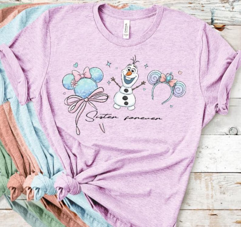 Elsa and Anna Theme Minnie Ears with Olaf Shirt/Frozen product image 7