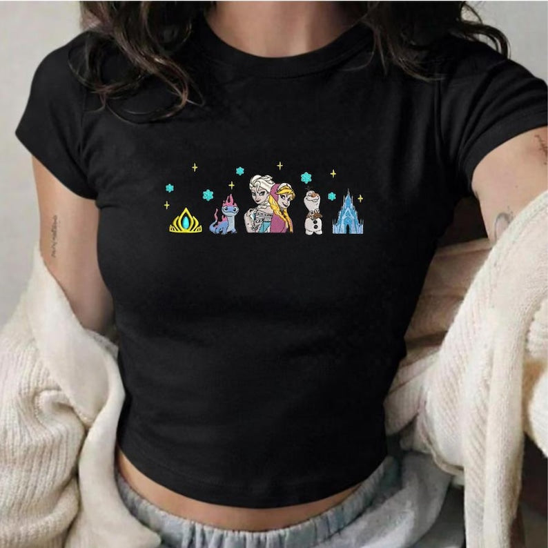 Embroidered Disney Princess Elsa Anna Olaf Tank Top, Frozen product image 6
