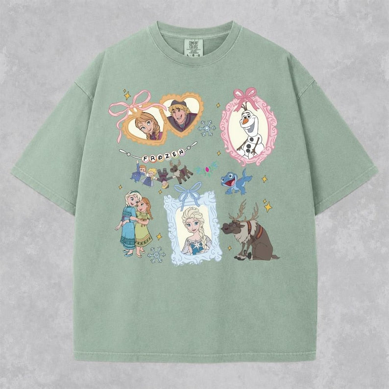 Vintage Frozen Characters Shirt, Cute Coquette Bows product image 4