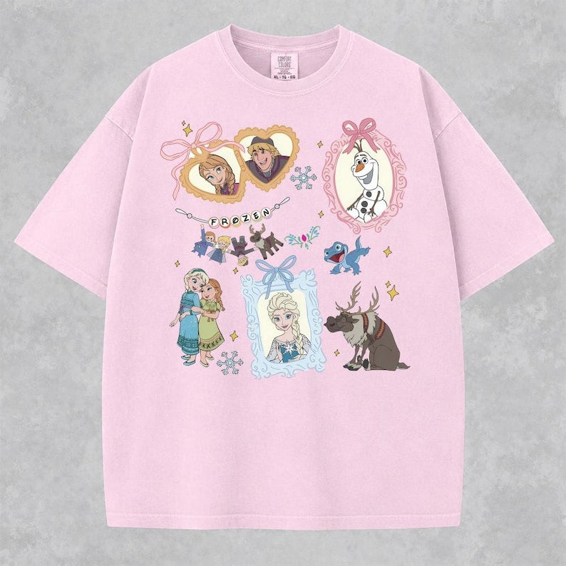 Vintage Frozen Characters Shirt, Cute Coquette Bows product image 6