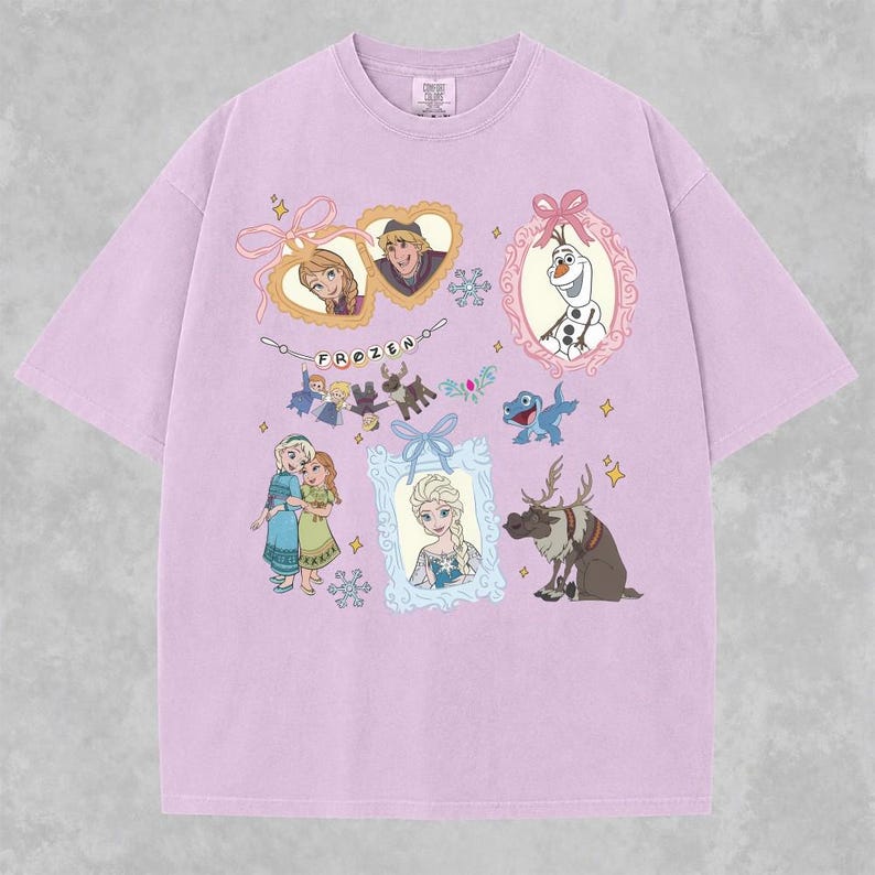Vintage Frozen Characters Shirt, Cute Coquette Bows product image 3
