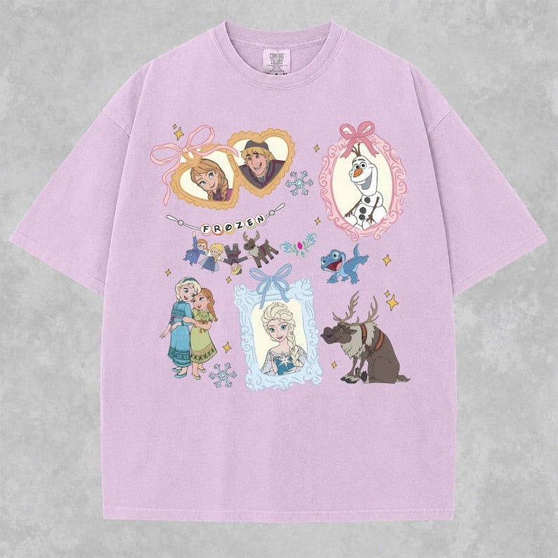 Vintage Frozen Characters Shirt, Cute Coquette Bows product image 3